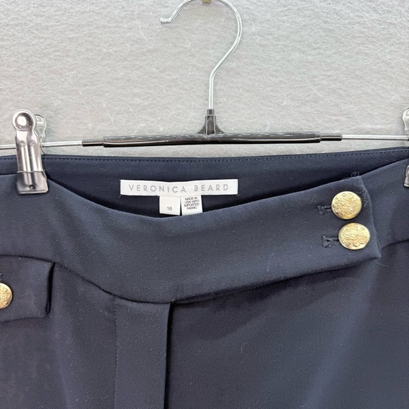 Veronica Beard -women’s Renzo straight leg pants navy  tailored crop trousers 16 - Picture 7 of 10
